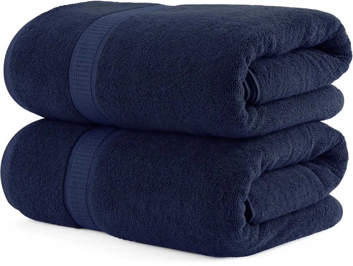 Utopia Towels - Set di 2 (80 x 200 cm), Asciugamani Da Sauna XXL, Asciugamani Da Bagno, Lenzuola Da Bagno, Asciugamani Extra-Large Con Gancio Altamente Assorbente, 100% Cotone (Blu navy)