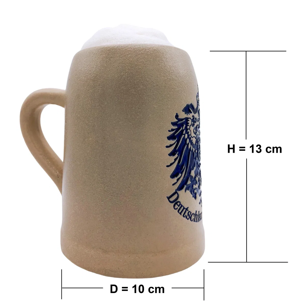 Boccale di birra in Germania, 0,5 l, realizzato a mano, con superficie granulosa, boccale da birra per casa, feste e ogni occasione, regalo per uomini, papà e amanti della birra