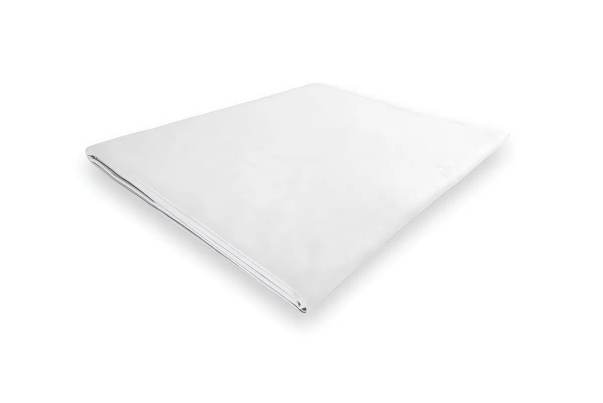 Soleil d'ocre, Lenzuolo sopra in policotone 280x300 cm PERCALE bianco, Ideale per case vacanza e hotel