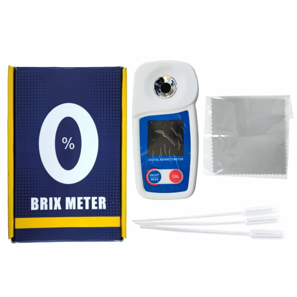 Rifrattometro digitale Brix, misuratore Flagfront-Brix, rifrattometro, compensazione automatica della temperatura, rifrattometro Brix, intervallo 0-55% ± 0,1% precisione