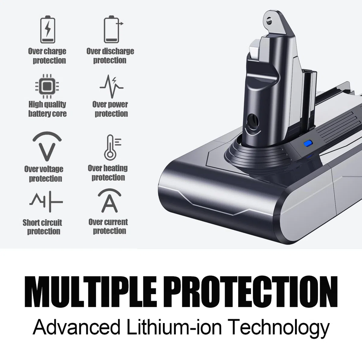 6000mAh Batteria per Dyson V6 DC62 DC58 DC59 DC61 DC72 DC74 Extra, Trigger, Fluffy, Absolute SV03 SV05 SV06 SV07 SV09