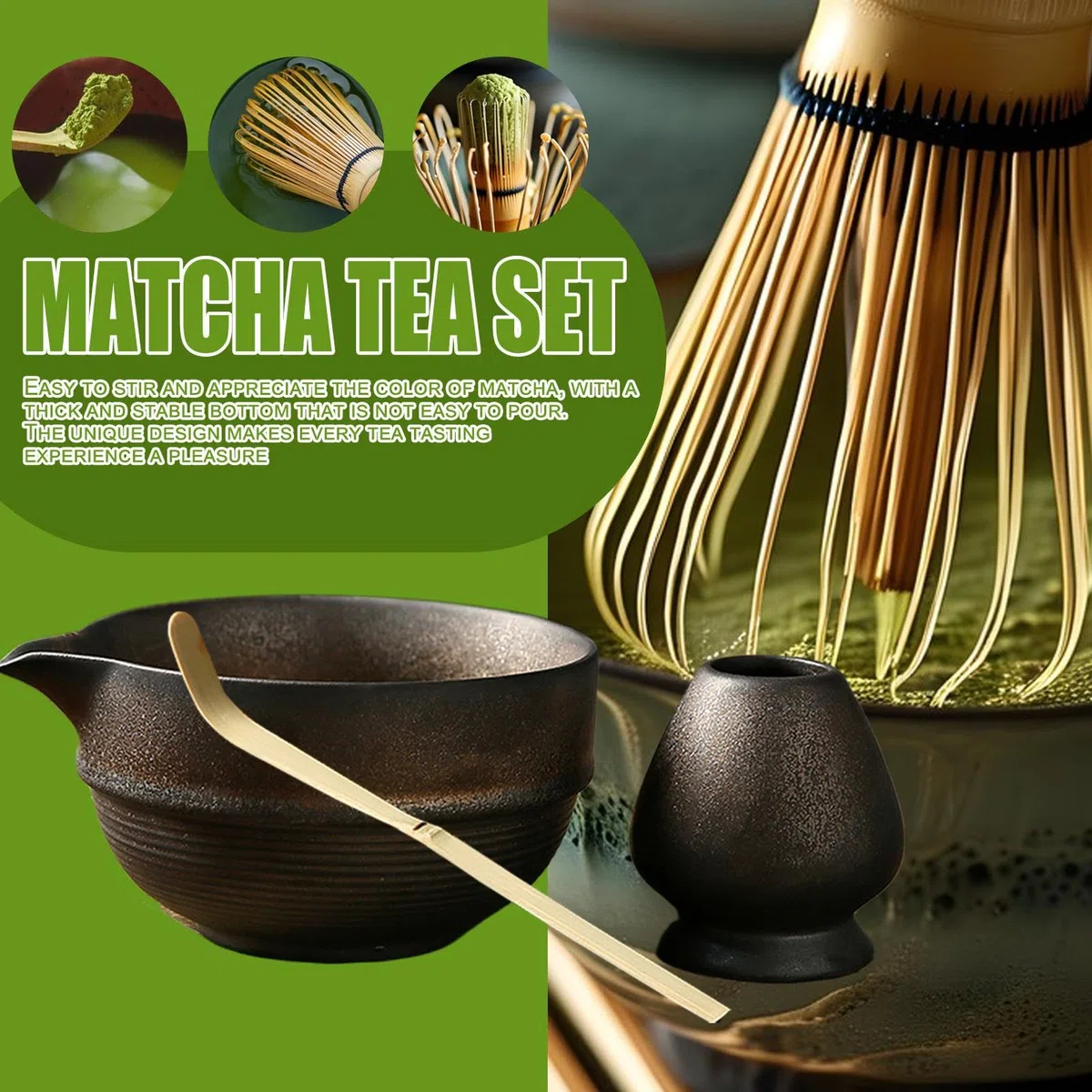 Set di fruste Matcha, ciotola e frusta Matcha, Set da tè Matcha, Ciotola Matcha con beccuccio, Set di paletta per frusta Matcha, Kit per cerimonia del tè, Porta frusta Matcha, Set da cerimonia Matcha,