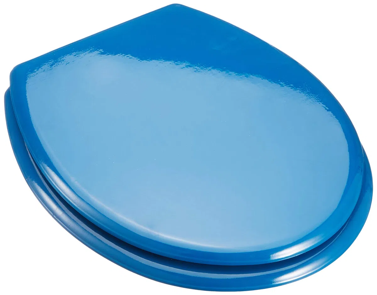 MSV 140015 - Sedile WC in MDF/Acciaio INOX, Blu scuro, 43,5 x 37,5 x 1,8 cm