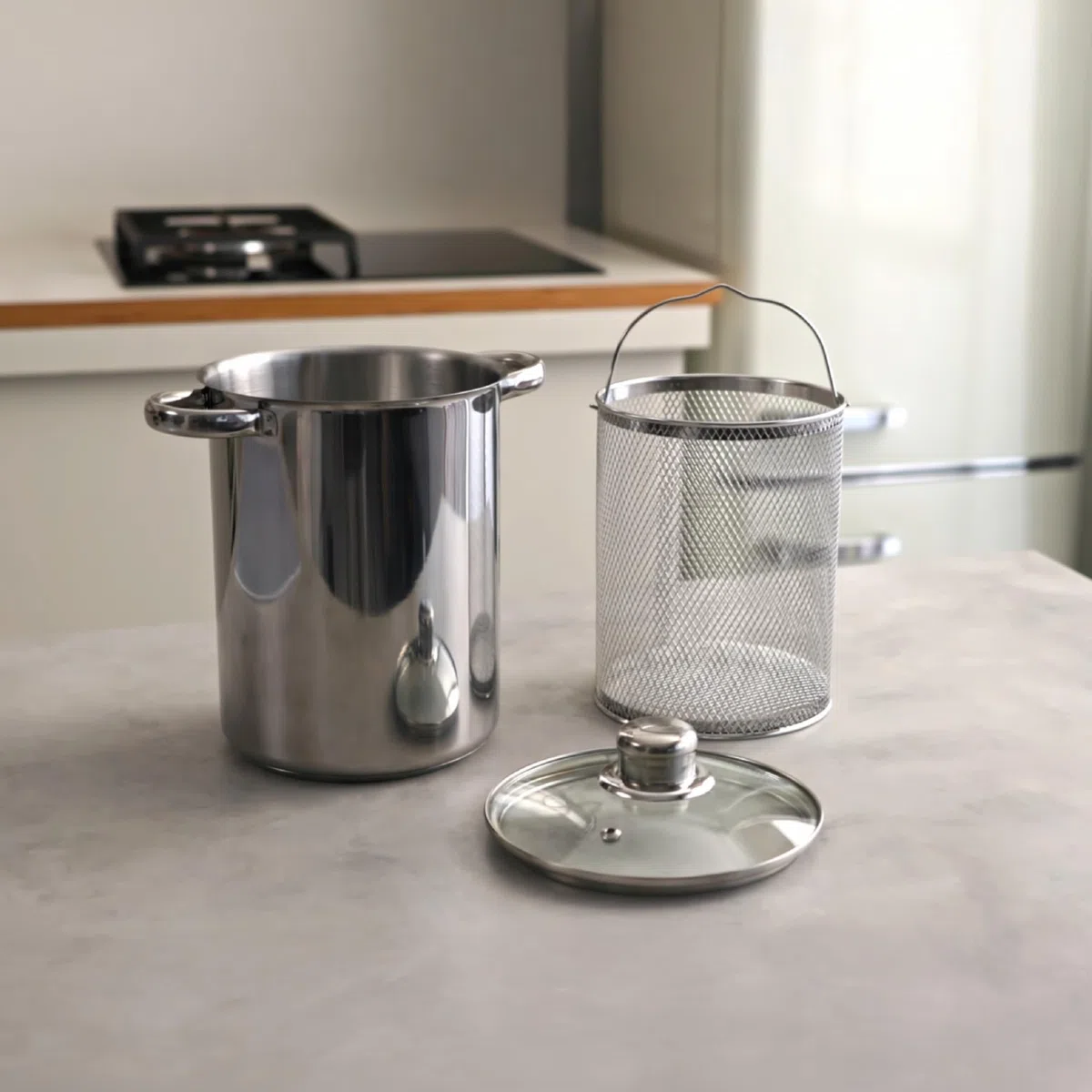 IBILI, Pentola alta per asparagi, 16 cm, acciaio inox, adatta all’induzione.