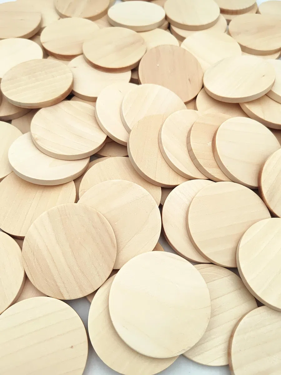 100 Dischi Naturali Rotondi Non Finiti, Cerchi Vuoti in Legno, Ornamenti per Fai Da Te (5 cm)