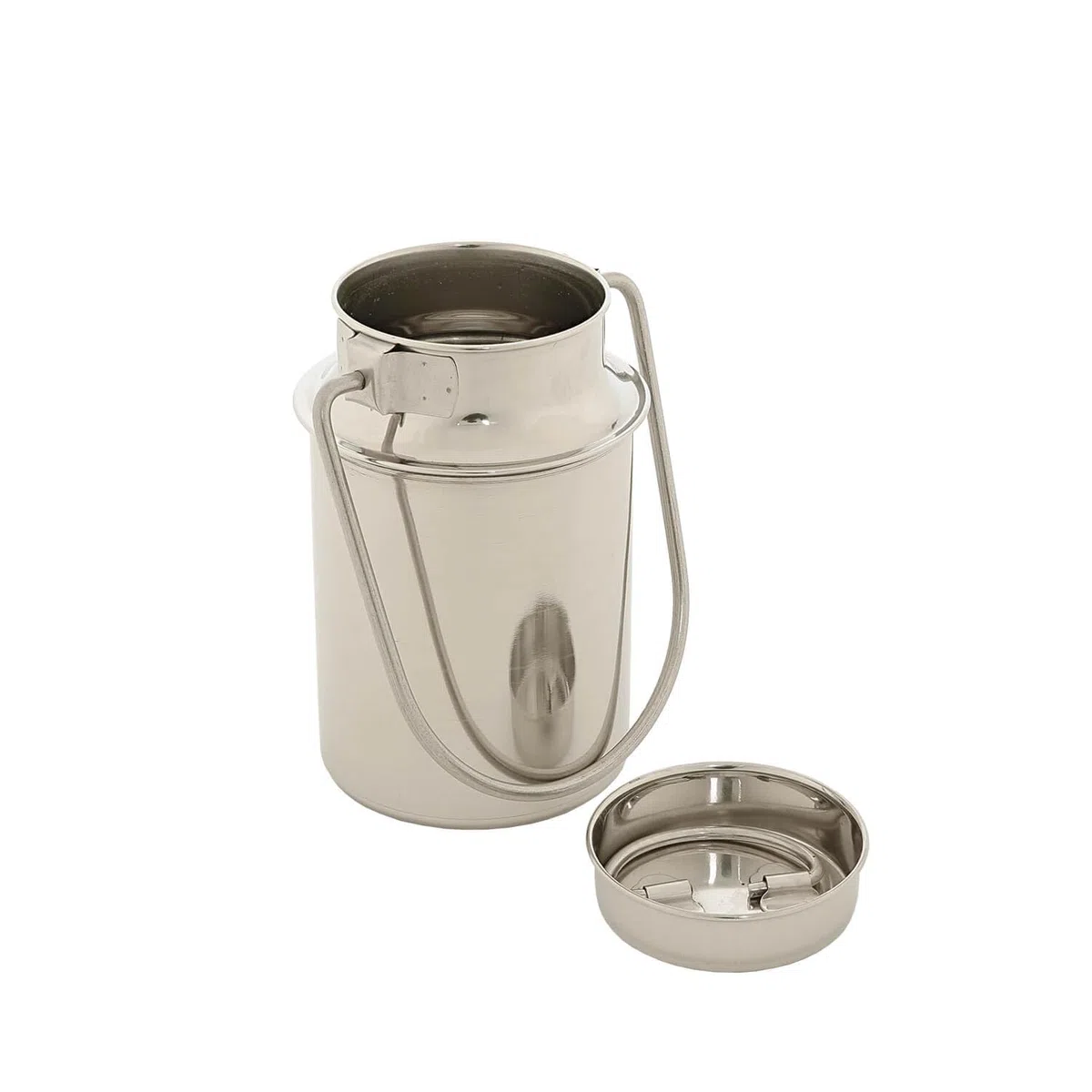 Lattiera in acciaio inox 5l - lattiera - per salse caffè latte - alta 25,5 cm - con coperchio - manico contenitore per il trasporto - decorazione - brocca per caffè - contenitore per vino