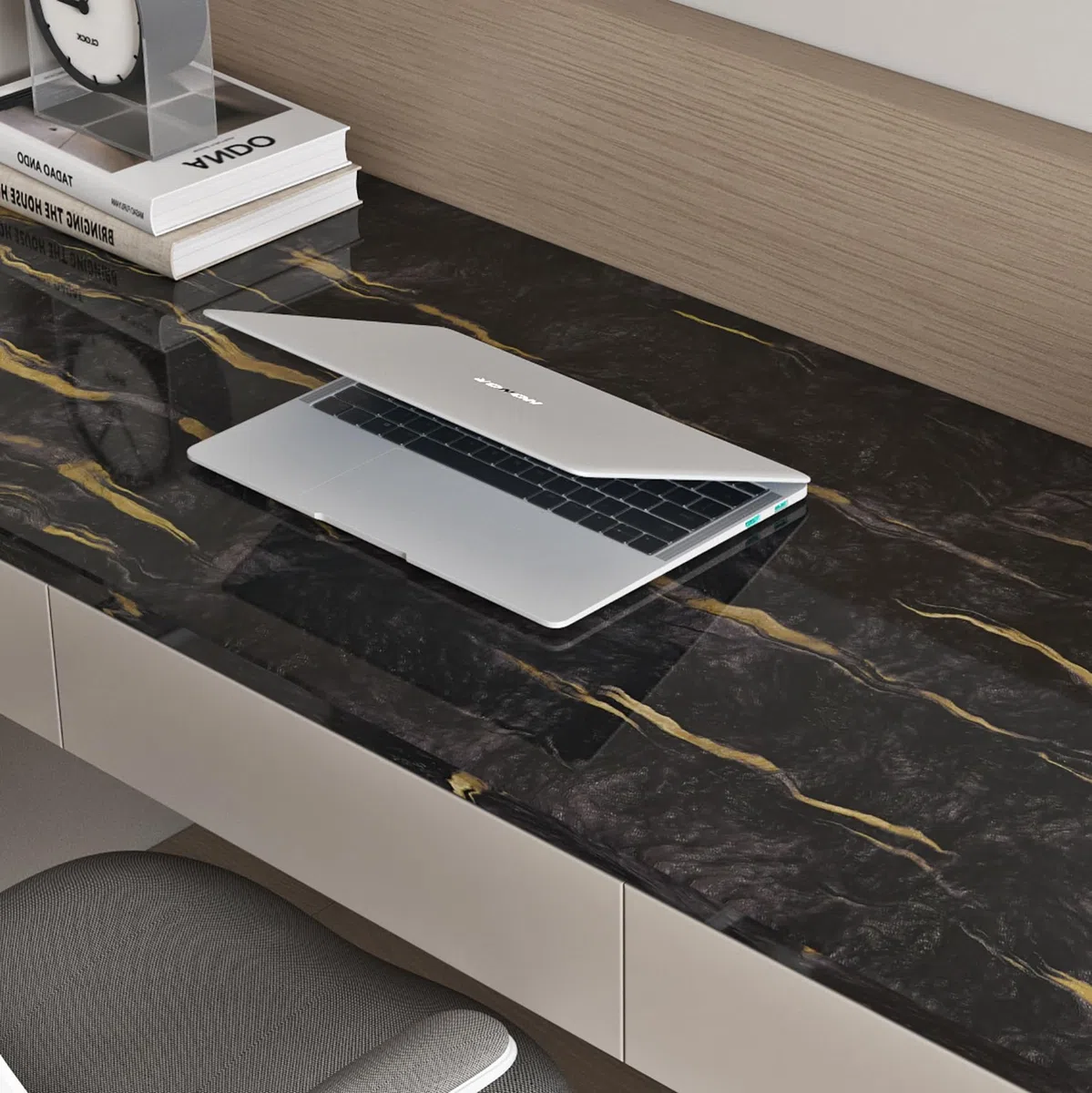 Livelynine Carta Adesiva per Mobili Cucina Lavabile Marmo Nero Oro 60CMx5M Carta da Parati Adesiva Muro Effetto Marmo Scuro Bagno Rivestimento Adesivo per Mobili Cucina Top Tavolo Cassetti Armadio