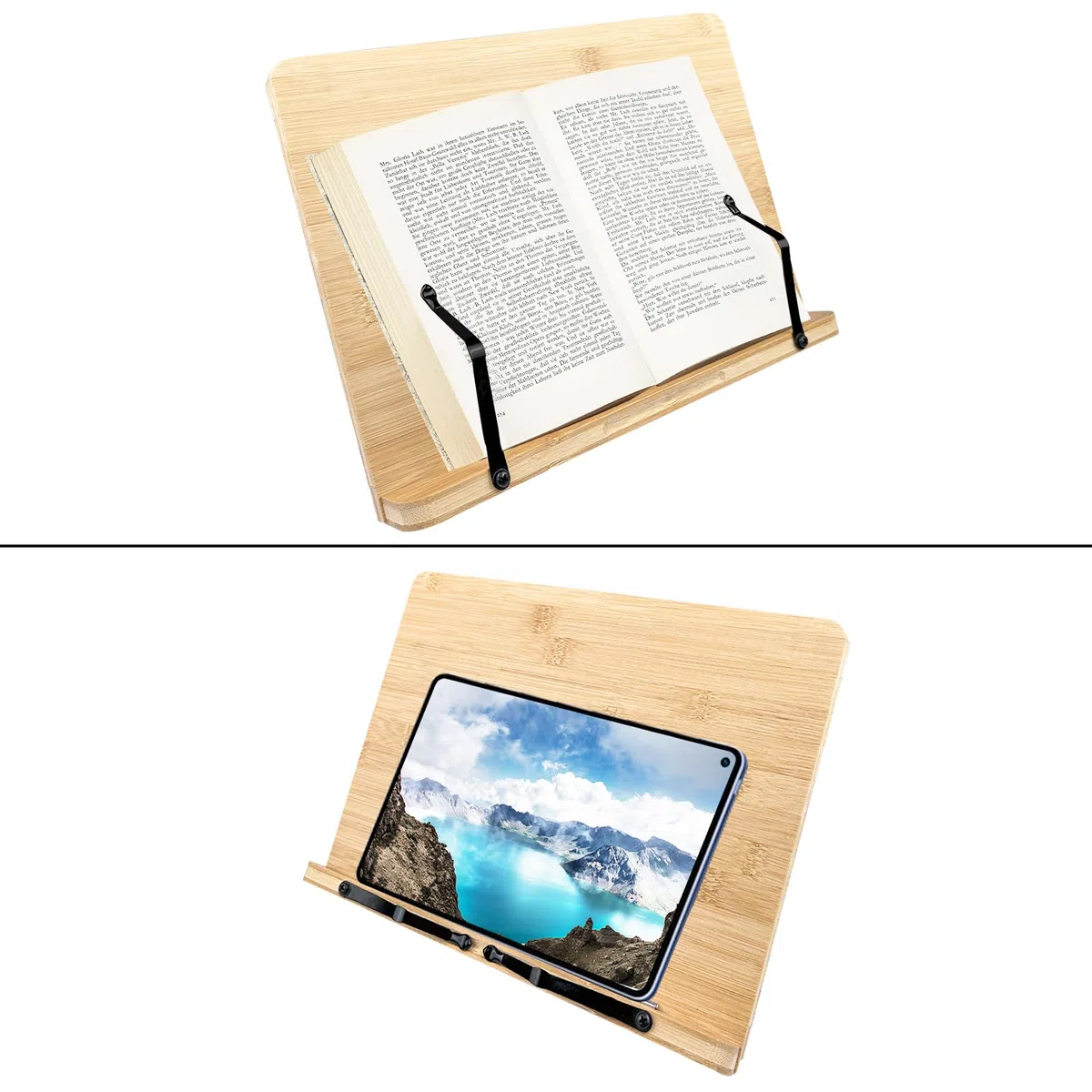 Lectorias leggio per libri, leggio da tavolo de bambú, book stand, poggia libro ajustable, supporto per libri Pieghevole, portalibro, book holder, leggio da scrivania per Casa Ufficio Scuola