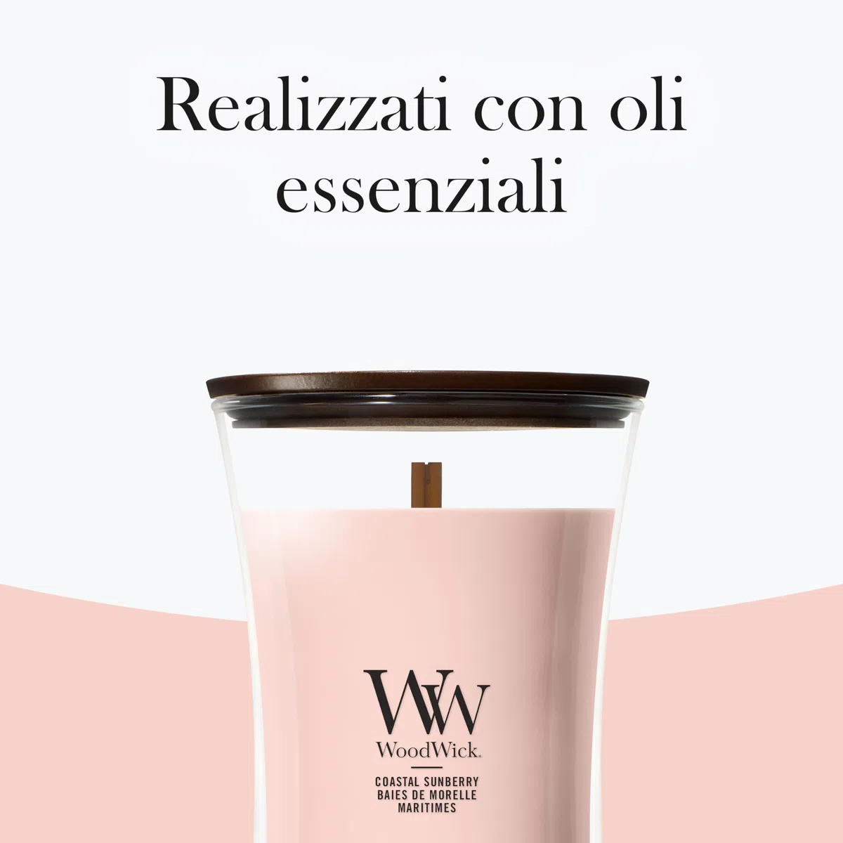 WoodWick Candela profumata | Candela Grande a Clessidra | Coastal Sunberry | Regali Perfetti per Donne