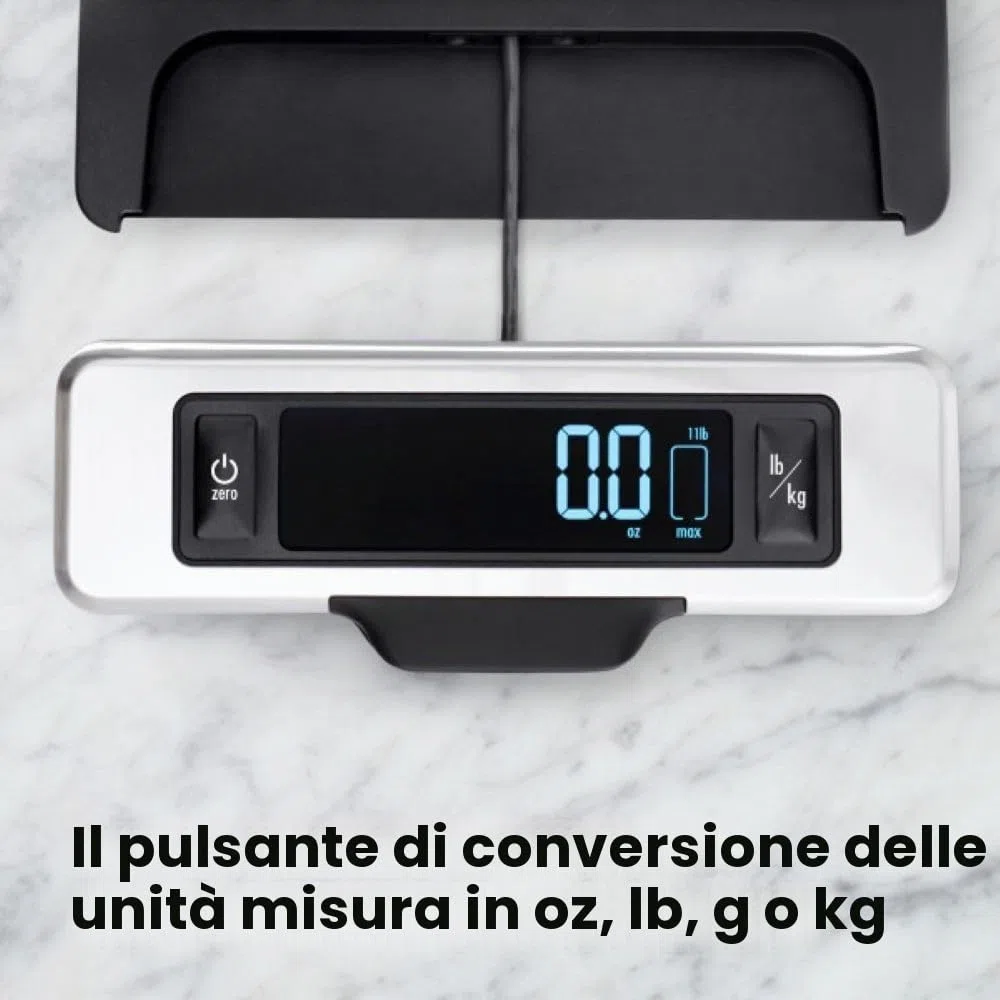 OXO Good Grips Bilancia da cucina digitale in acciaio Inox da 5 kg