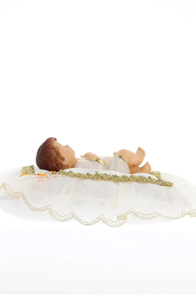 SHALOM - Cuscino In Stoffa Per Statuina Gesù Bambino. Dimensioni 33x45 Cm