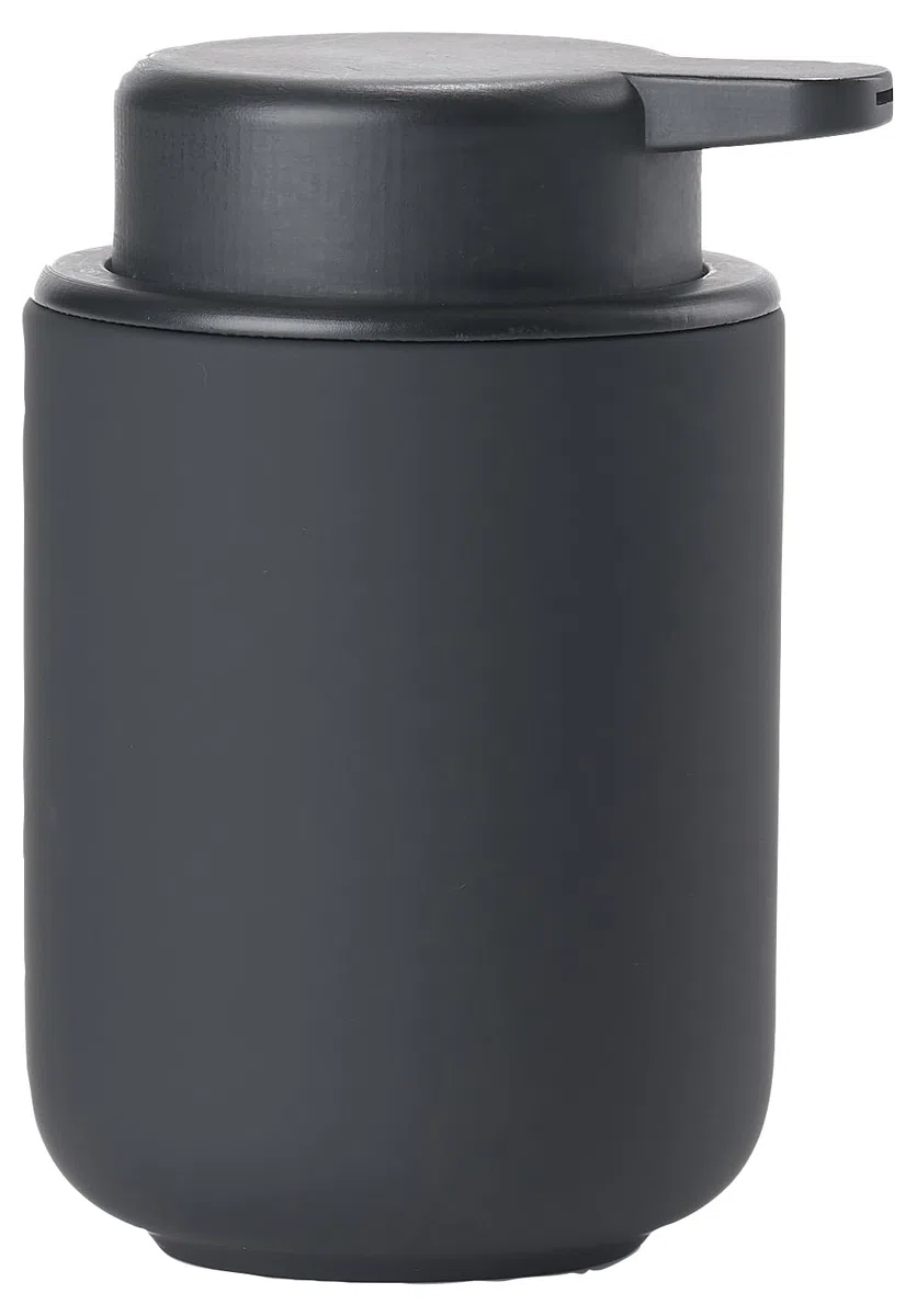 Zone Denmark - Ume, Dispenser per Sapone Liquido, in gres con Rivestimento Soft Touch, Colore Nero