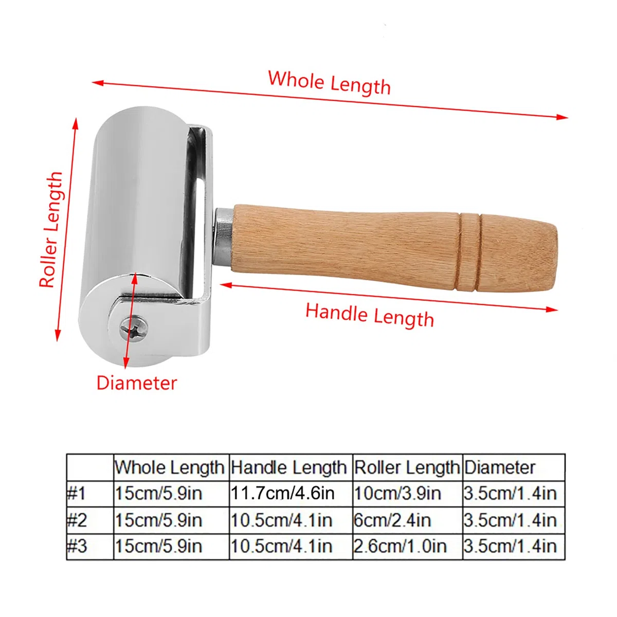 Rullo Per Pelle, Rullo Per Bordi Pressa in Pelle con Manico in Legno Rullo Per Artigianato in Pelle Rullo Per Laminazione Artigianale in Pelle Rullo Per Cucitura Per Artigianato (100mm)