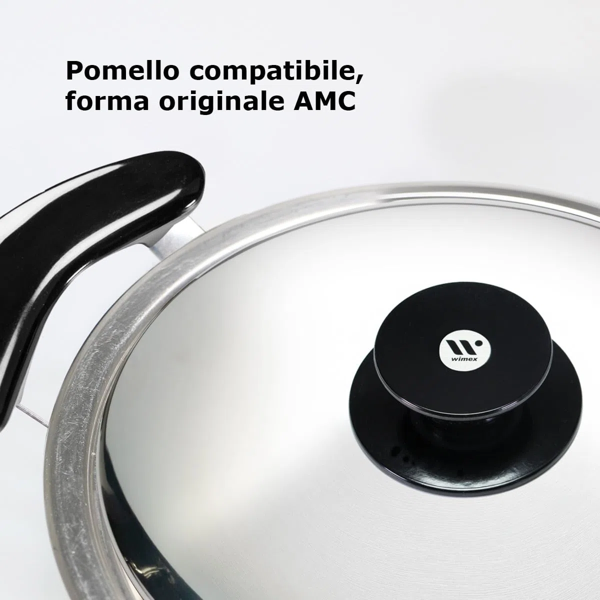 Pomelli Pentola Compatibili AMC al 100% Filettatura in Ottone e Bachelite Anti Scottatura Set 2 Pz