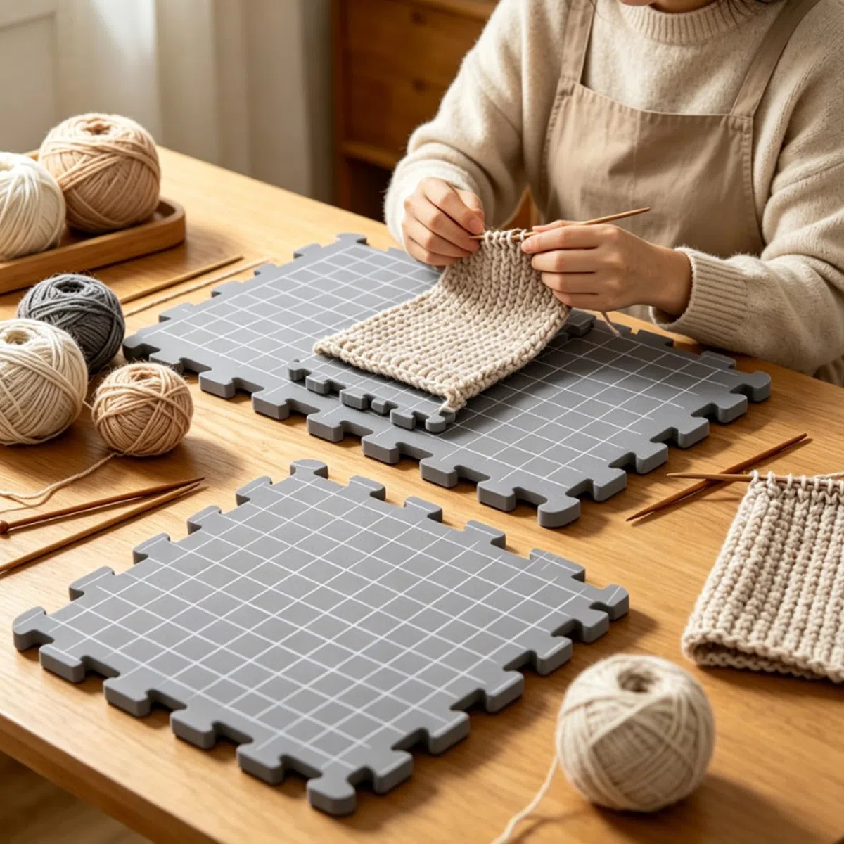 Tappetino di bloccaggio per lavori a maglia, per lavori all'uncinetto, accessori per uncinetto, extra spessi, 1,9 cm, 100 aghi a T da 51 mm, grigio
