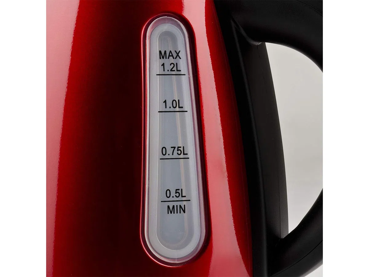 Girmi BL32 Bollitore Cordless Inox, 1.2 Lt, 1630 W, Resistenza nascosta, Bse di rotazione a 360°, Corpo in metallo, Rosso