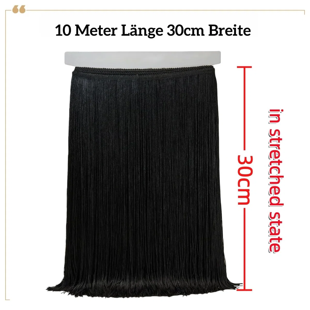 10 metri di lunghezza, 30 cm di larghezza, nappa di seta, frangia, frangia per danza, frange, frange per fai da te, abito latino, abbigliamento da palcoscenico, accessori (colore caffè chiaro)