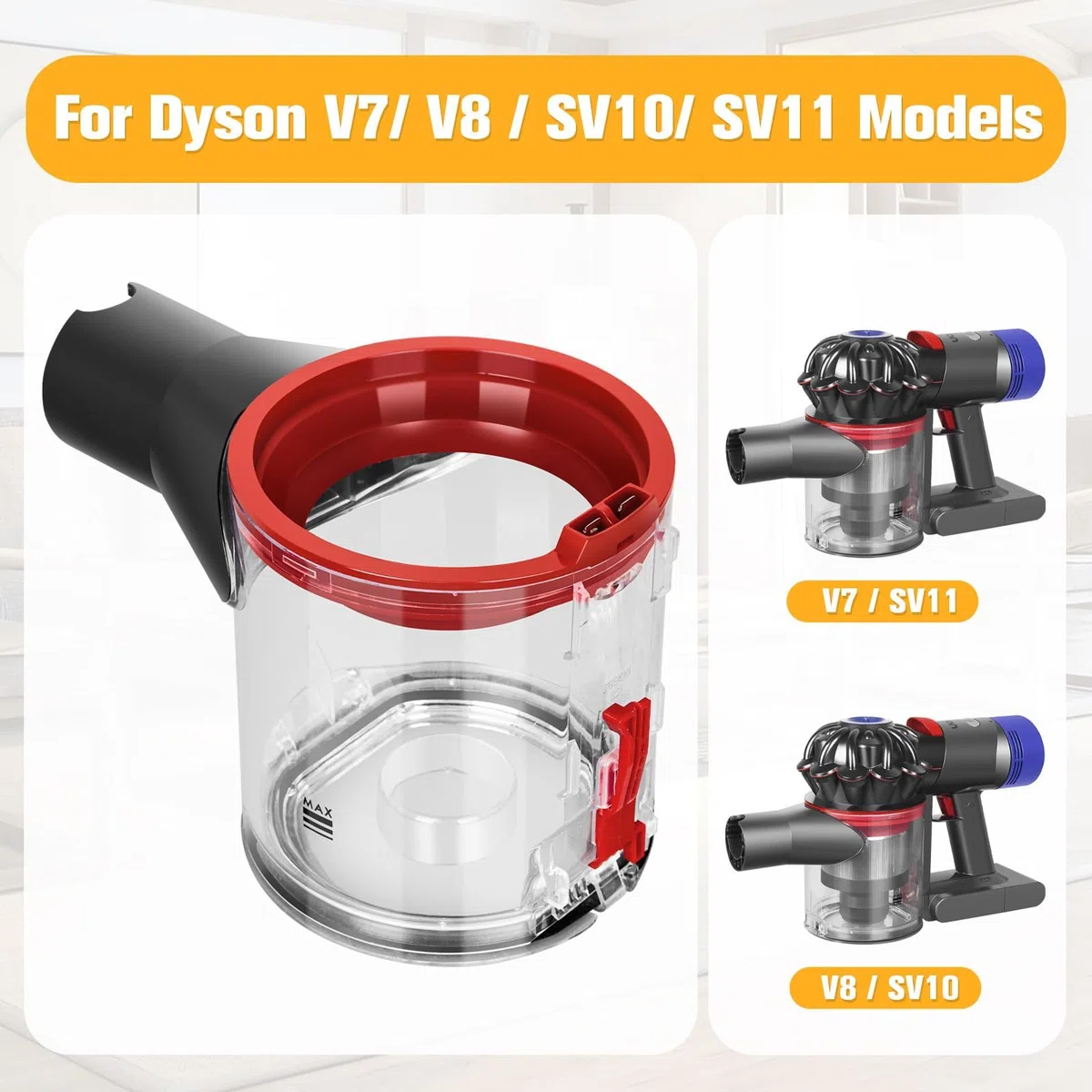 V8 Contenitore Serbatoio Per Dyson V8 V7 SV10 SV11 Contenitore Rifiuti Polvere Di Aspirapolvere Ricambi Dust Bin No. 967699-01