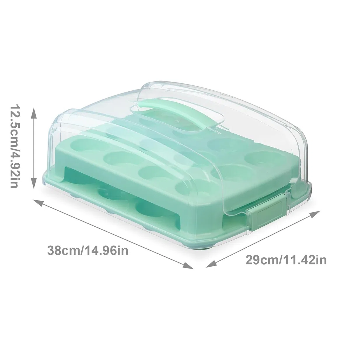 Contenitore per cupcake, contenitore per torte, organizer per alimenti, contenitore a 2 ripiani, pratico organizer adatto per muffin, torte, ideale per matrimoni, compleanni, feste, Natale, casa