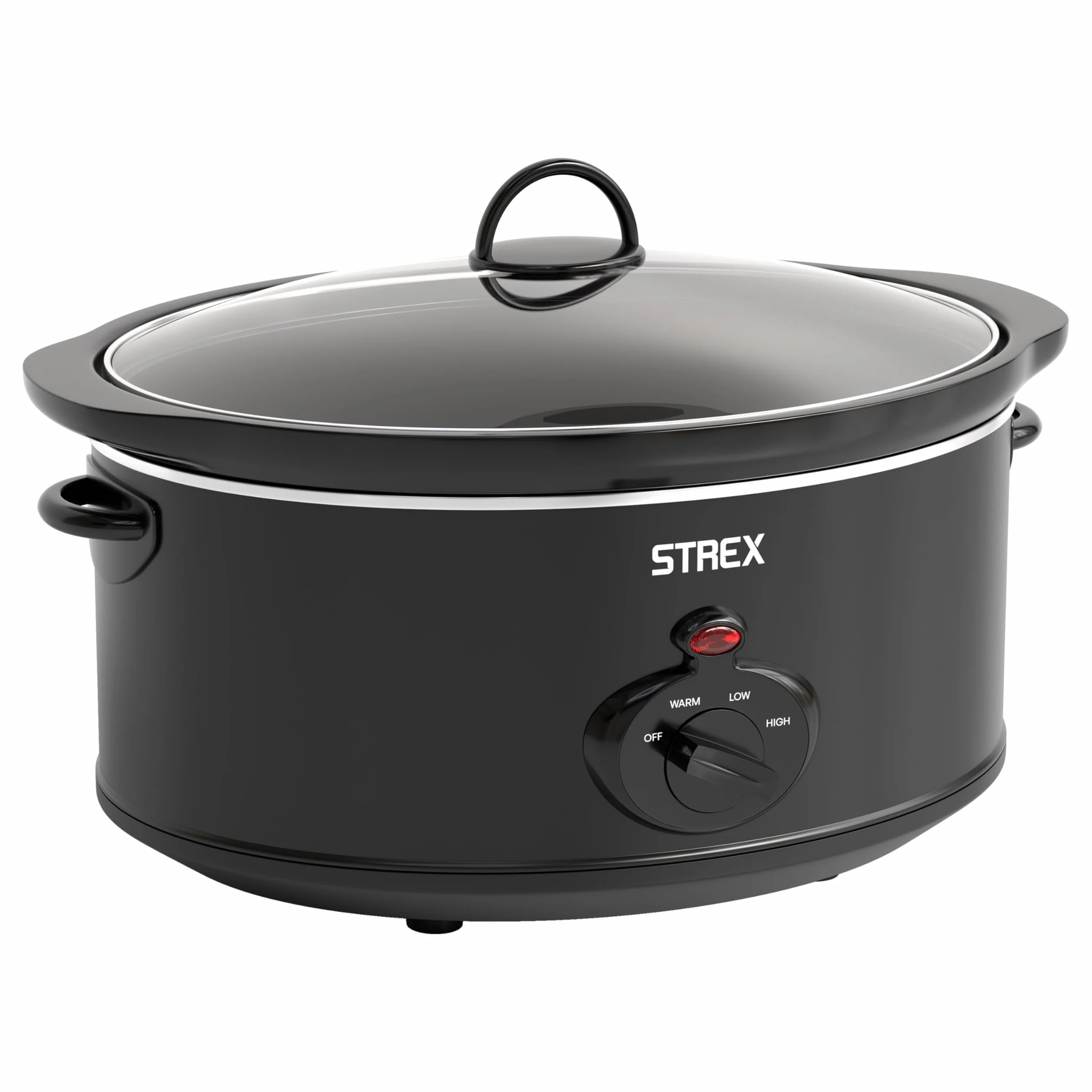 Strex Pentola a cottura lenta 3,5 L - Pentola interna in ceramica rimovibile - Funzione di mantenimento in caldo - Slow Cooker - Nero