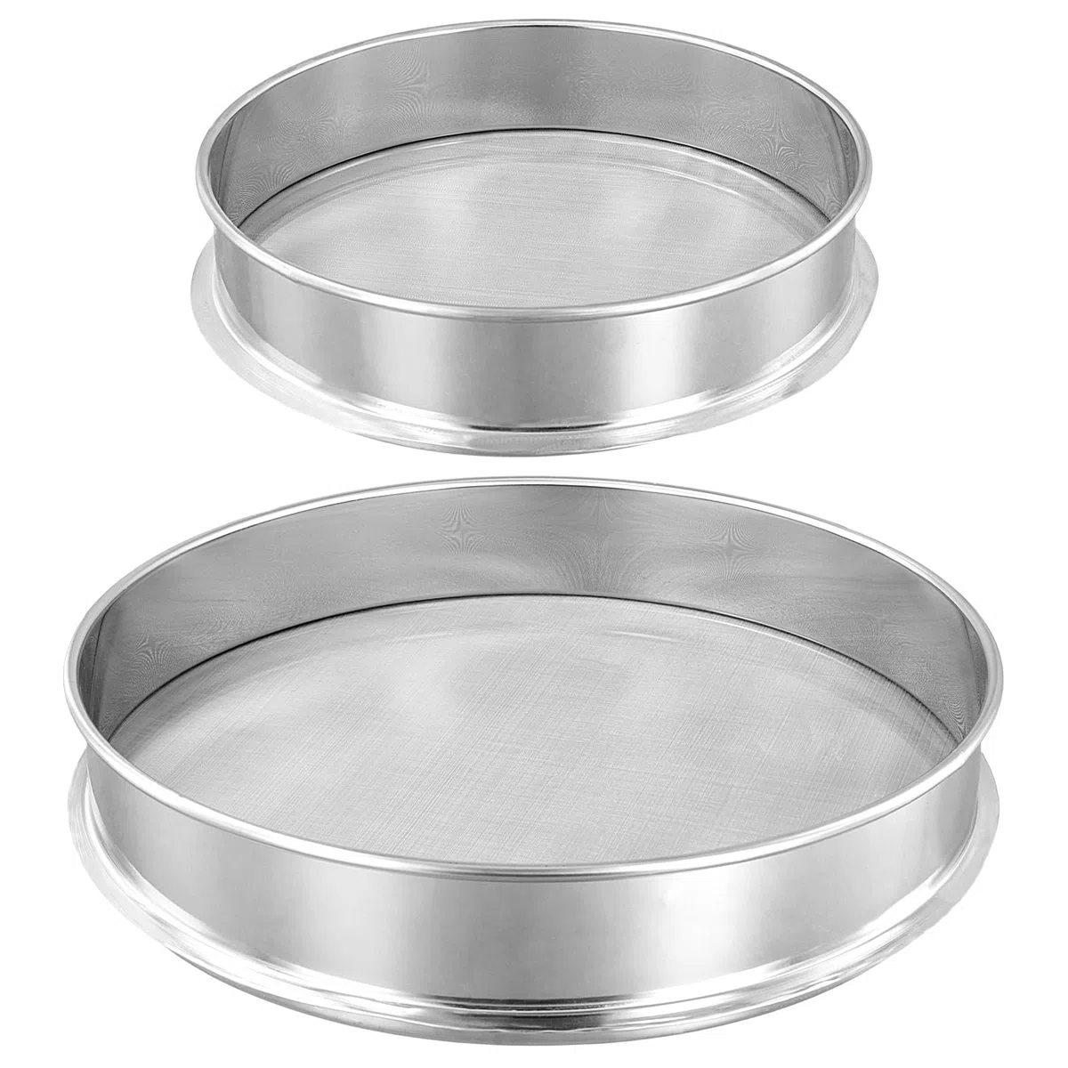 2 filtri per farina 80 mesh e 120 mesh, set di setacci per farina in acciaio inox, a maglia fine, 20 cm e 30 cm di diametro, colino da cucina per farina, zucchero a velo