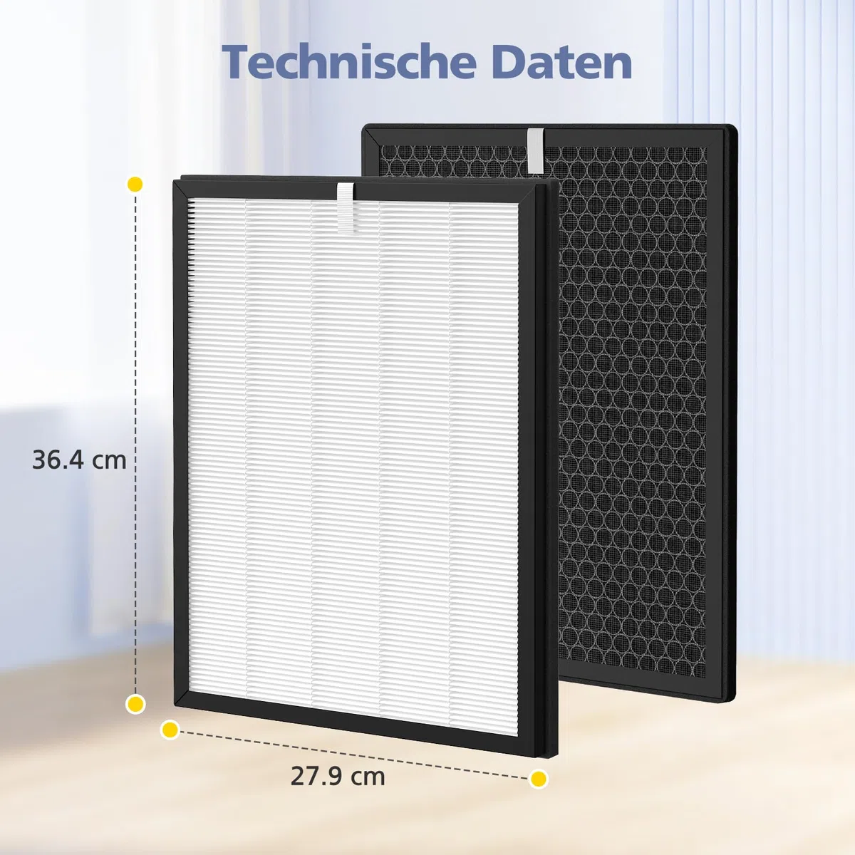2 filtri di ricambio compatibili con purificatori d'aria Philips 1000 e 1000i, filtro HEPA per AC1214/10 e AC2729/10, filtro di ricambio FY1410/30 e FY1413/30 (1 filtro HEPA + 1 filtro a carbone