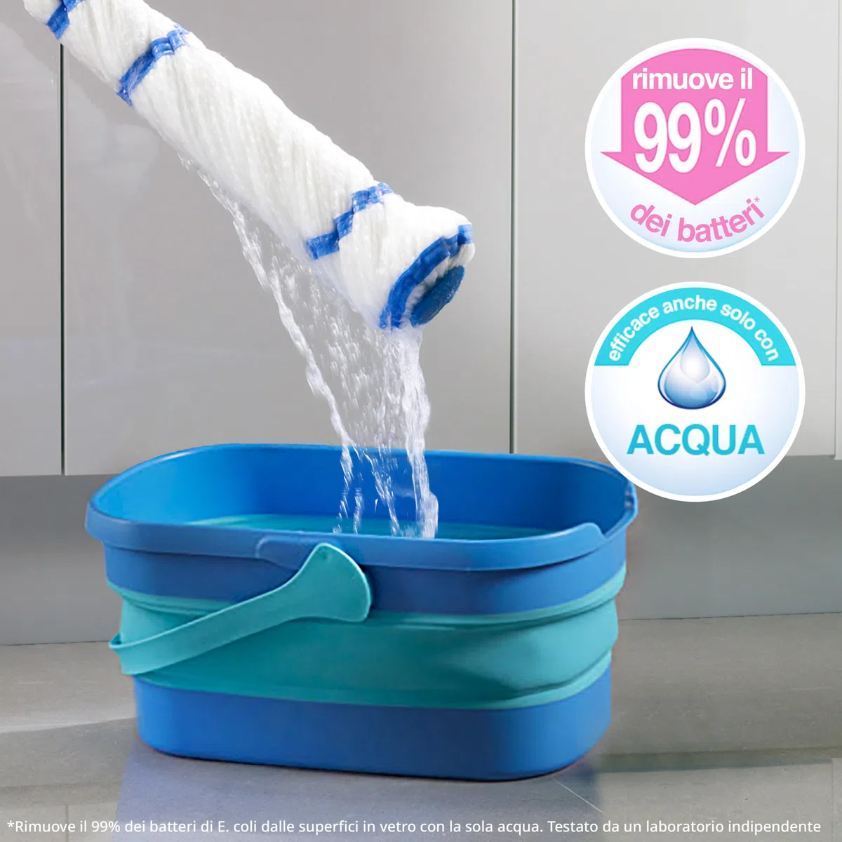 Spontex Twist Mop– Mop lavapavimenti in microfibra con sistema di strizzatura automatica integrato– Pad di pulizia non graffiante per macchie difficili – Pulisce pavimenti in laminato–Testina lavabile