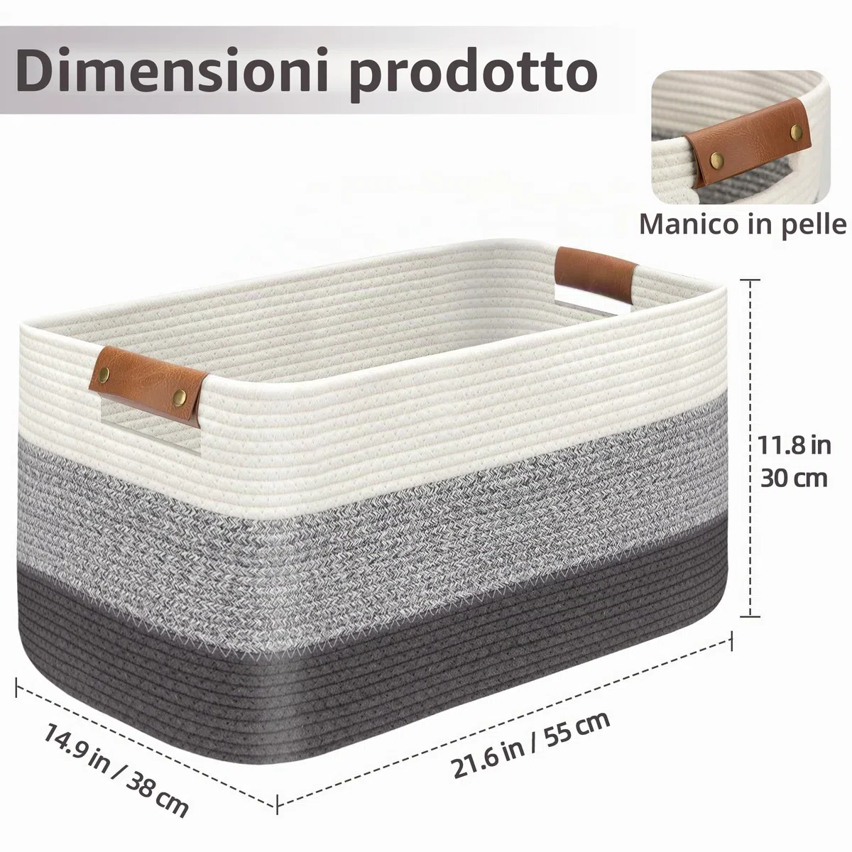 Grande cesto portabiancheria pieghevole per coperta, giocattoli, asciugamani, cesti in tessuto per la conservazione, cameretta dei bambini, decorazione per la casa, soggiorno