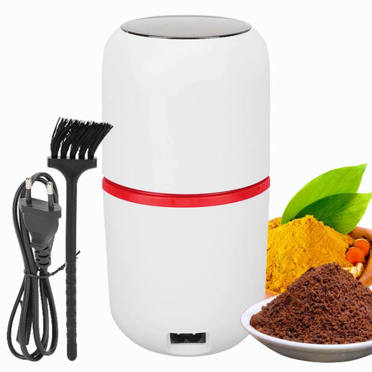Mulino elettrico, Polvere elettrica per pillole, Piccola polvere fine in acciaio inox per uso domestico, Polverizzatore elettronico bianco(EU)