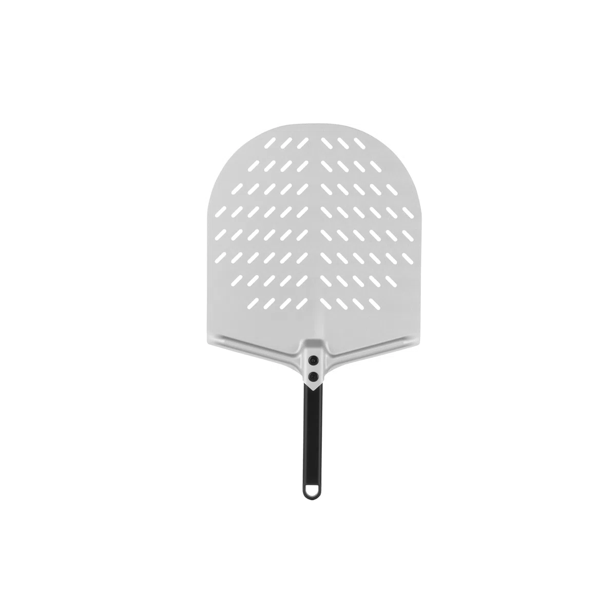 Generico Pala per Pizza Forata Professionale in Alluminio Anodizzato - Diametro 33 cm, Manico Corto 25 cm