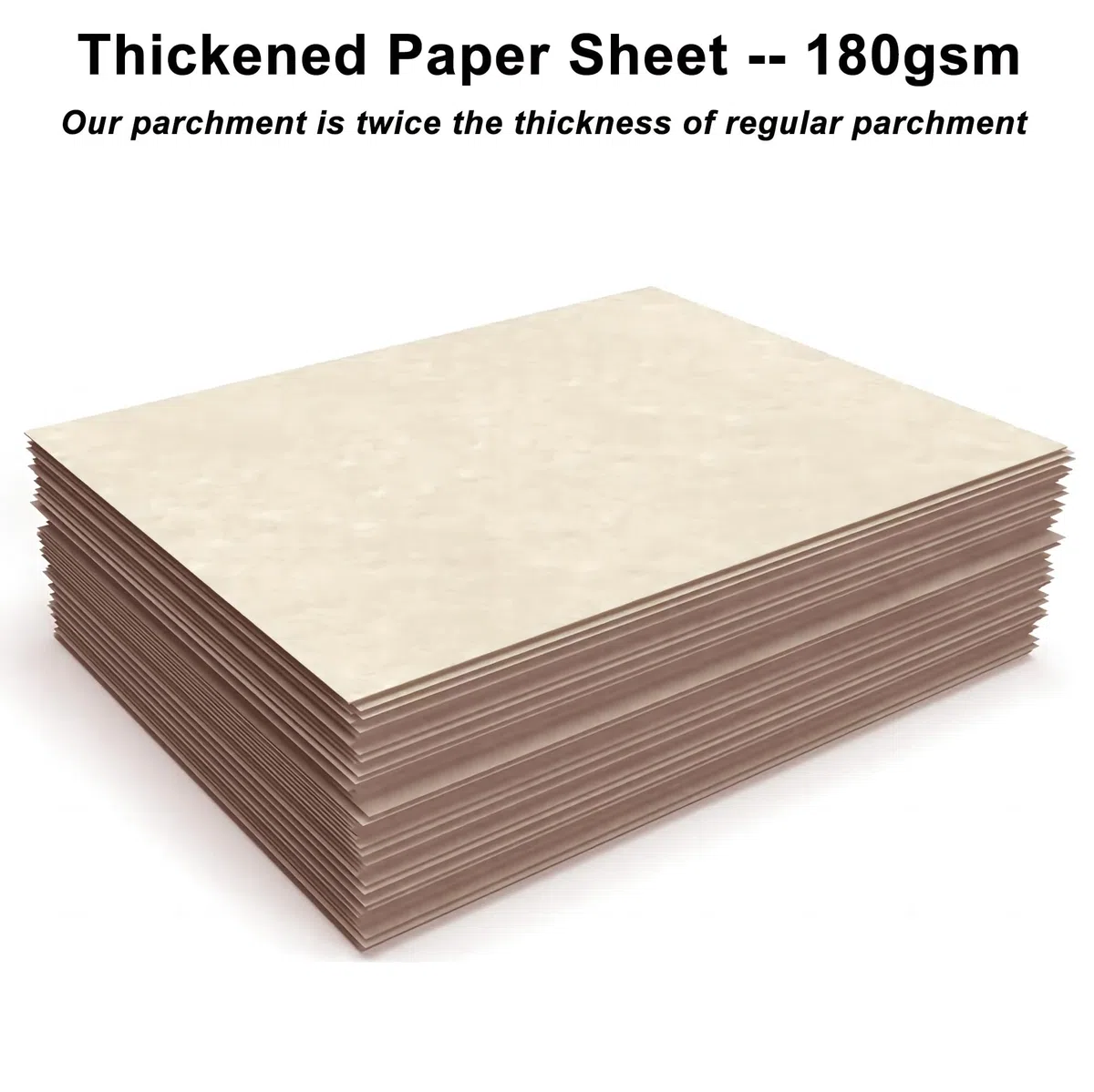 Acidea 100 fogli di carta pergamena stampata, 180 g/m², spessa A4, vuota per certificati, beige, antica, testurizzata, stampa fronte-retro, carta pergamena per scrivere curriculum, diploma
