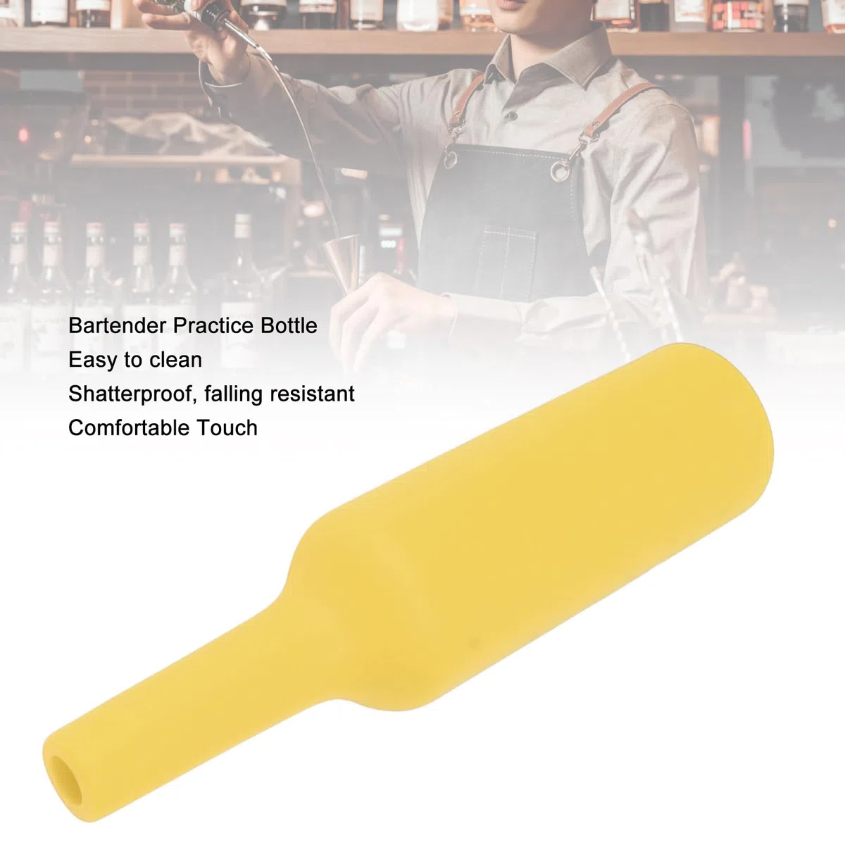Flair Bottles Practice, Bottiglia per Pratica, Pratica Bottiglia da in Silicone Infrangibile, Pratica Bottiglia da Bar per Vino Shaker, Bicchieri in Silicone