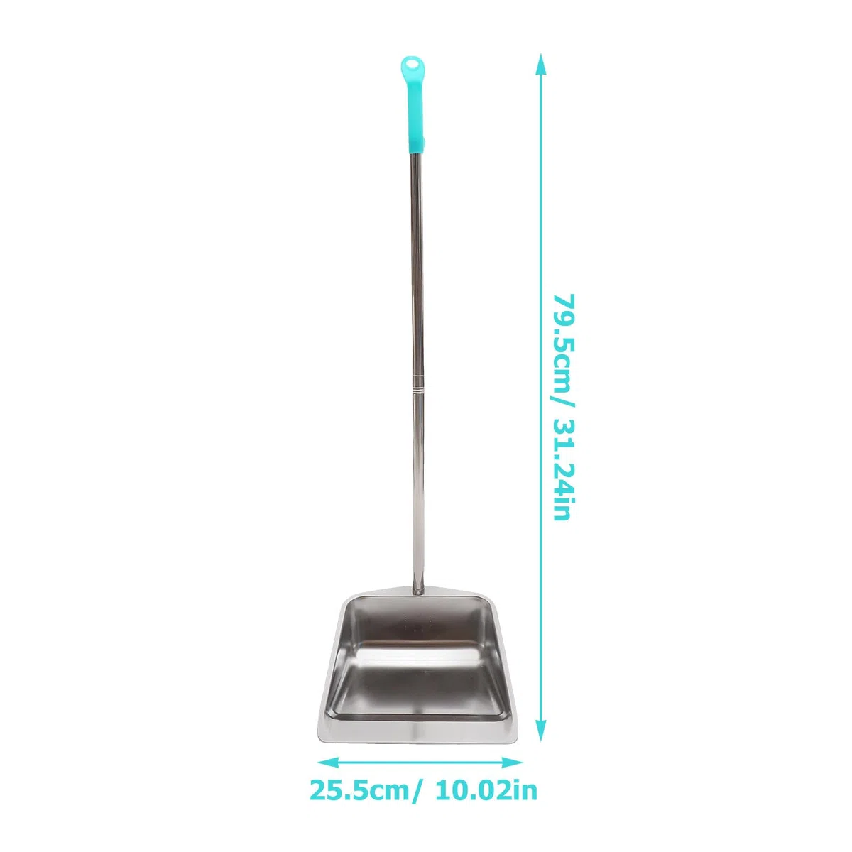 Housoutil Paletta Acciaio Spazzatura, Paletta Inox Addensato, Paleta Zincata con Manico Verticale a Manico Lungo Senza Flessione, Paletta Verticale per Cucina Ufficio Cortile Pastorale