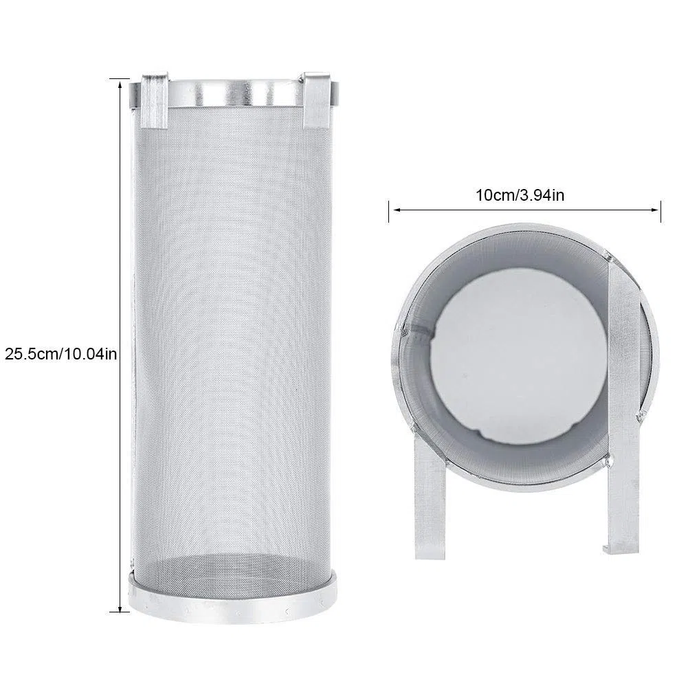 Delaman Filtro Birra, Tramoggia Filtro a Rete Filtro Tramoggia Cestello Birra Homebrew Birra Filtro Birra Caffè Filtro 304 Micron Acciaio Inox (Taglia : 10x25.5cm)