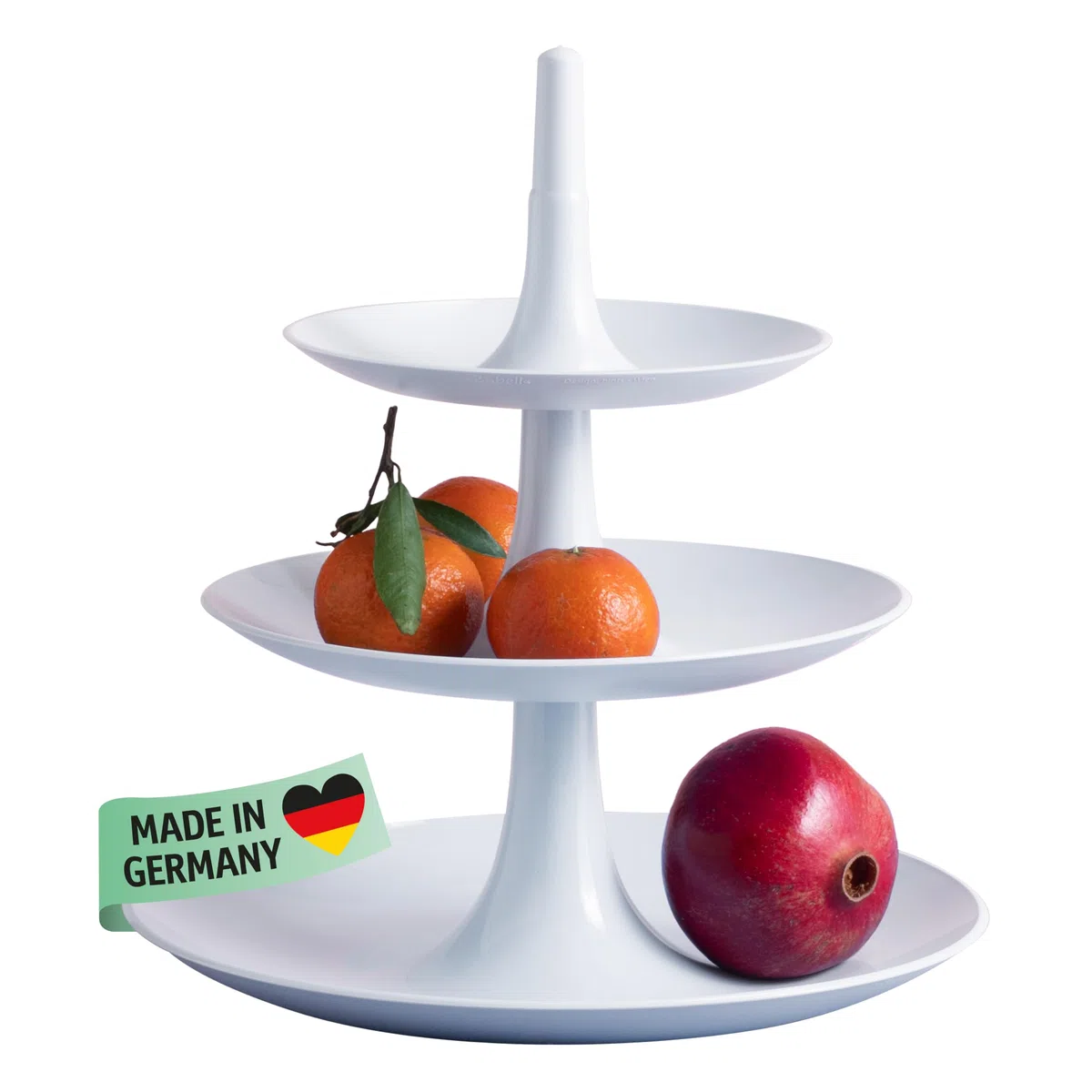 Koziol BABELL Alzata, Piatto, Vassoio da Portata, Supporto per Torte, Cupcake, Plastica, Bianco