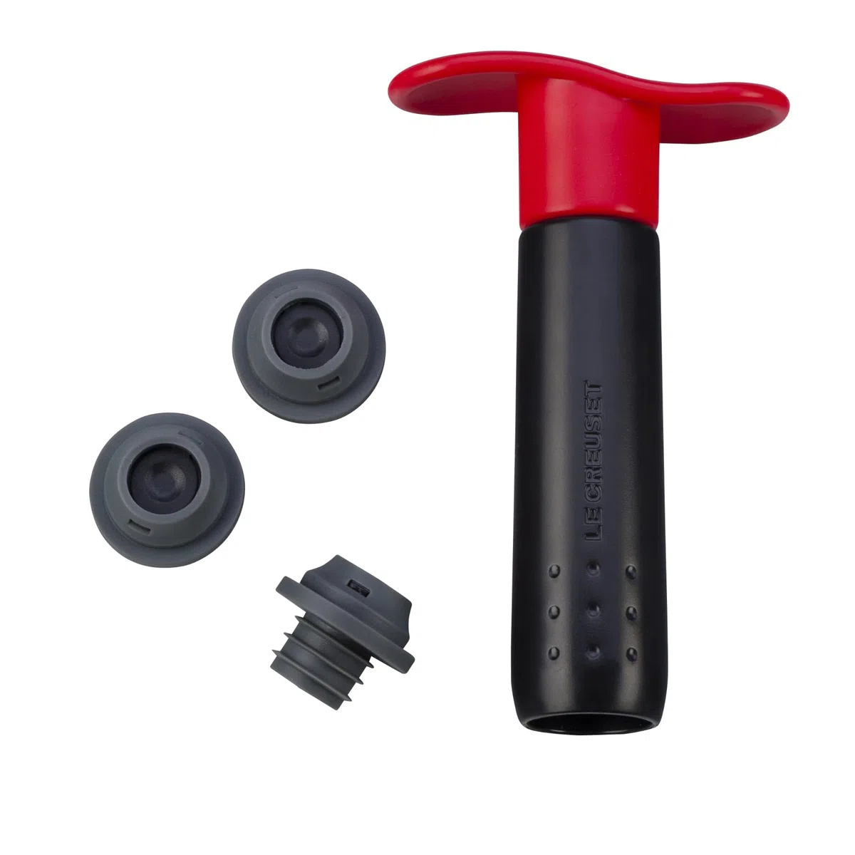 Le Creuset Pompetta vino WA-137 in Plastica con 3 Tappi, Nero e Rosso, 49200000608200