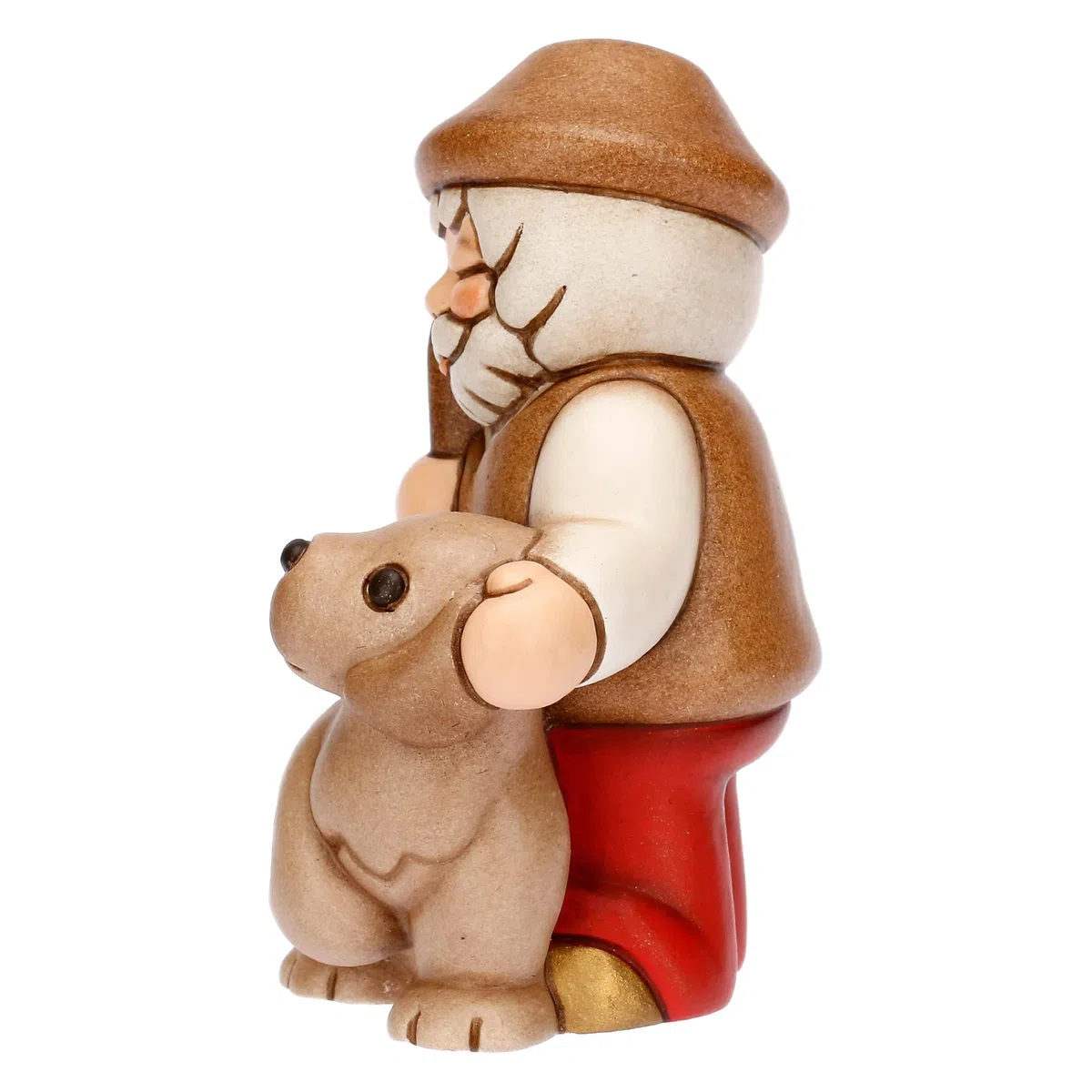 THUN - Pastore con cane - ceramica - Collezione Presepe Classico - 5,8 x 4,8 x 7,9 cm
