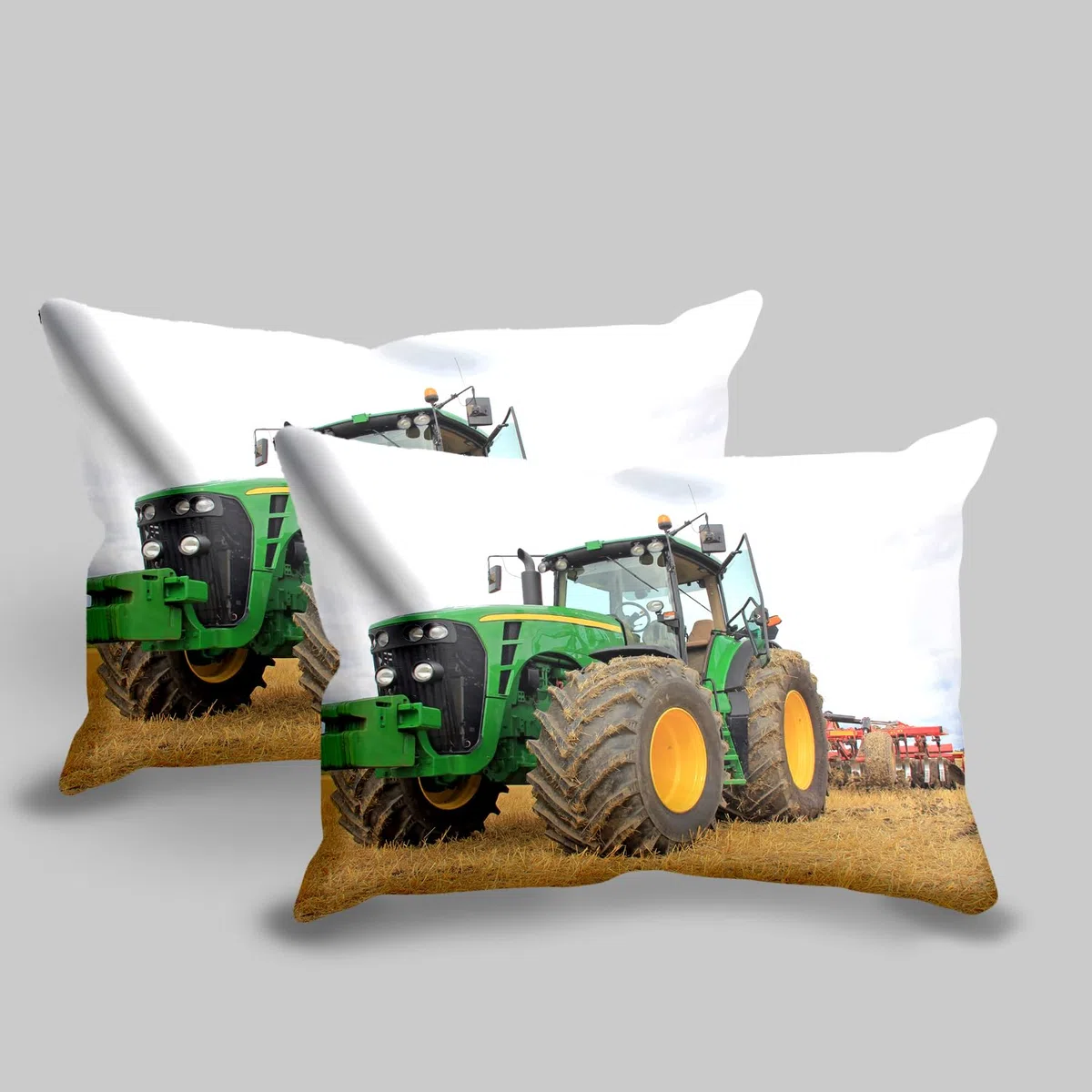 Copripiumino da Trattore 135 x 200 cm per Bambini,Microfibra,Motivo Trattore 3D,1 Copripiumino + 2 Federe 50 x 75 cm(Tractor 1)