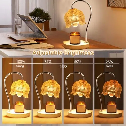 Jinlaili Lampada a candela riscaldante, lampada a candela regolabile per candele aromatiche, fonditore di candele, lampada a candela con timer 2h/4h/8h, con 2 lampadine, decorazione regalo per la casa