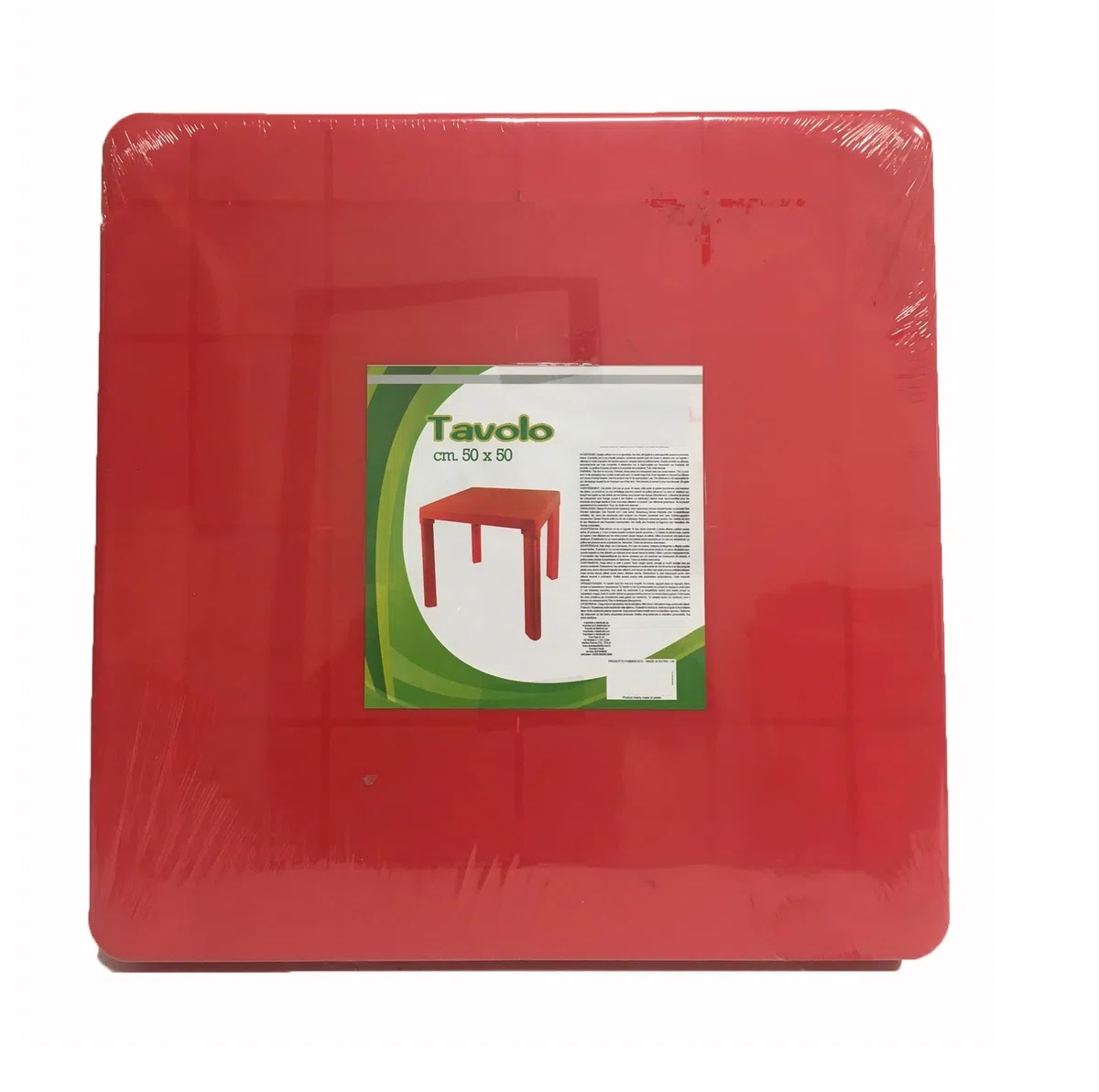 Tavolino in Plastica per Bambini Tavolo da Gioco Tavolino in Plastica Rigida 50 x 50 per Interni Esterni Tavolo per Bambini Tavoli Colorati per Bimbi (ROSSO)