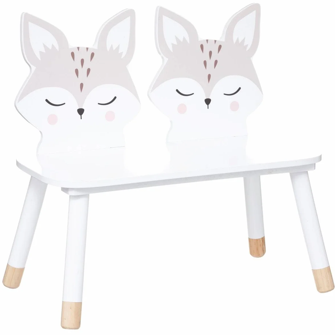 ATMOSPHERA CREATEUR D'INTERIEUR - Panchina per bambini fox in legno bianco 56x28cm
