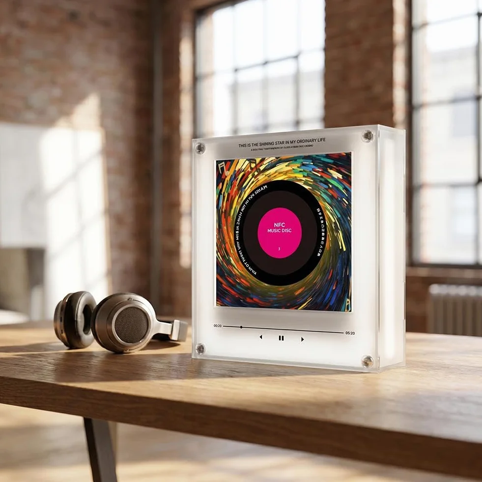 Magneti per frigorifero musicali - Magneti musicali per frigorifero, magnete per frigorifero magnetico con altoparlante canterino a induzione NFC, magnete per frigorifero musicale retrò con lettore