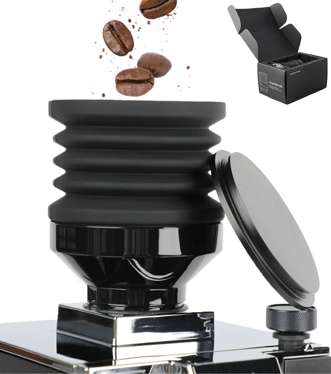 Macinacaffè a imbuto dosato per Eureka Mignon, accessorio 2 in 1 con coperchio e soffietto in silicone per la pulizia e il riempimento dei chicchi di caffè