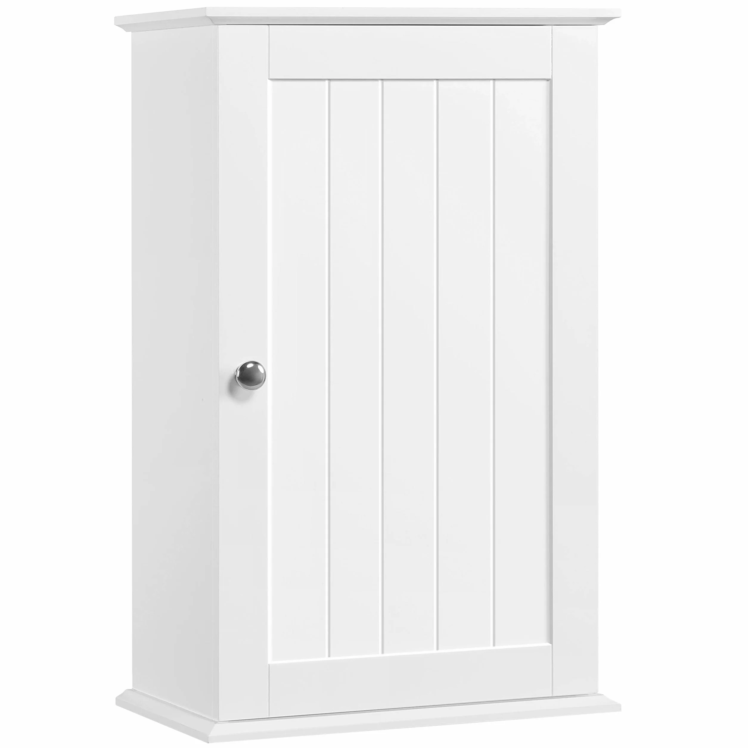 Yaheetech Mobile da Muro, Mobiletto Pensile Bagno cona Anta e Ripiano Regolabile, Armadietto da Parete, Mobile Sospeso Bianco