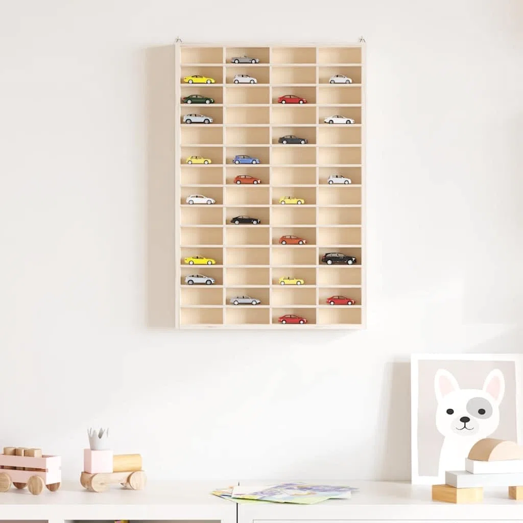Generico Vetrina da Collezione in Legno con 56 Scomparti 40x4,5x60cm,Marrone,2.25kg,4017380