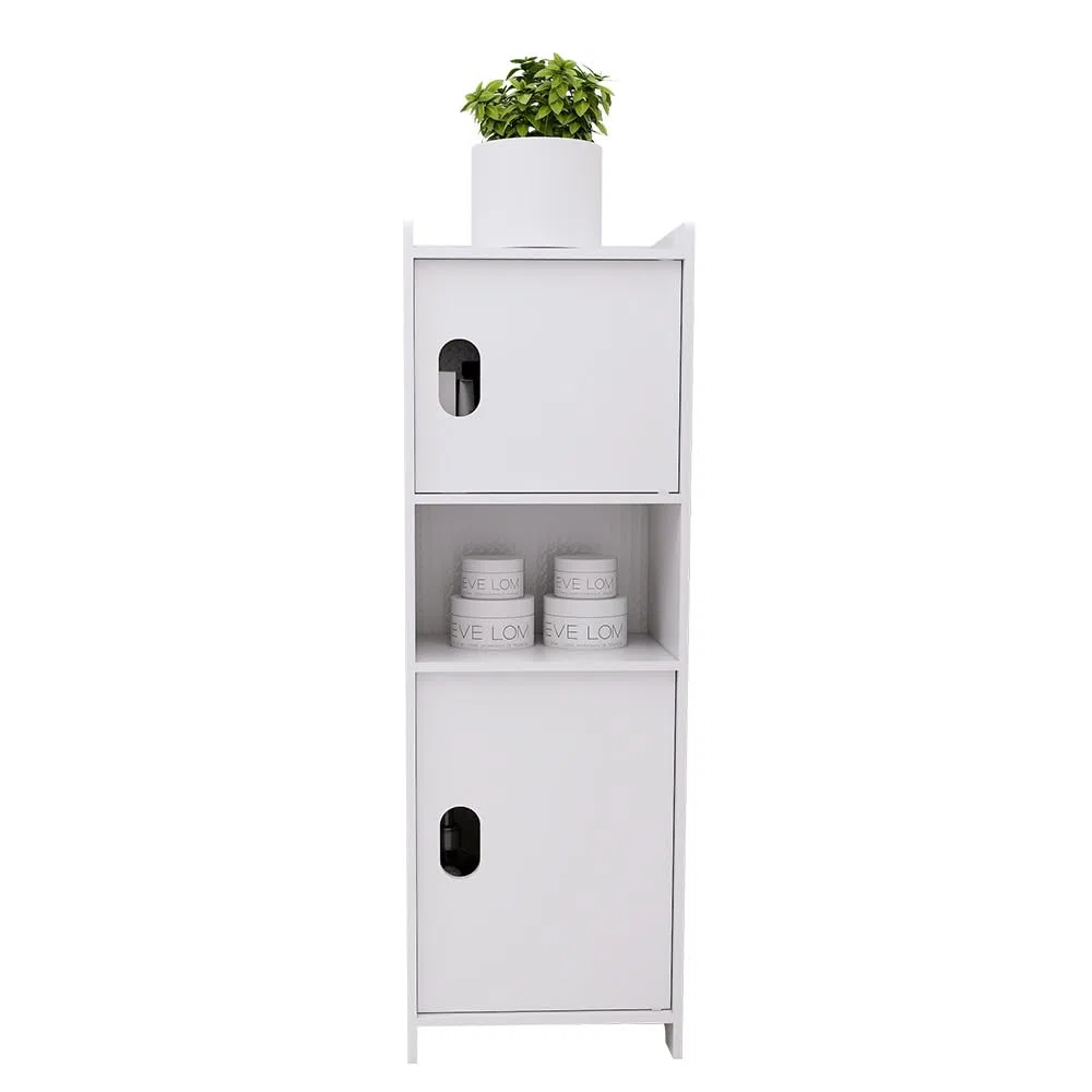 LANTUS Piccolo Mobile da Guardaroba per Toilette, Supporto per Carta Igienica, Colonna, Armadio da Bagno, Armadietto, Scaffale Regolabile, 24 x 20 x 72 cm - Bianco