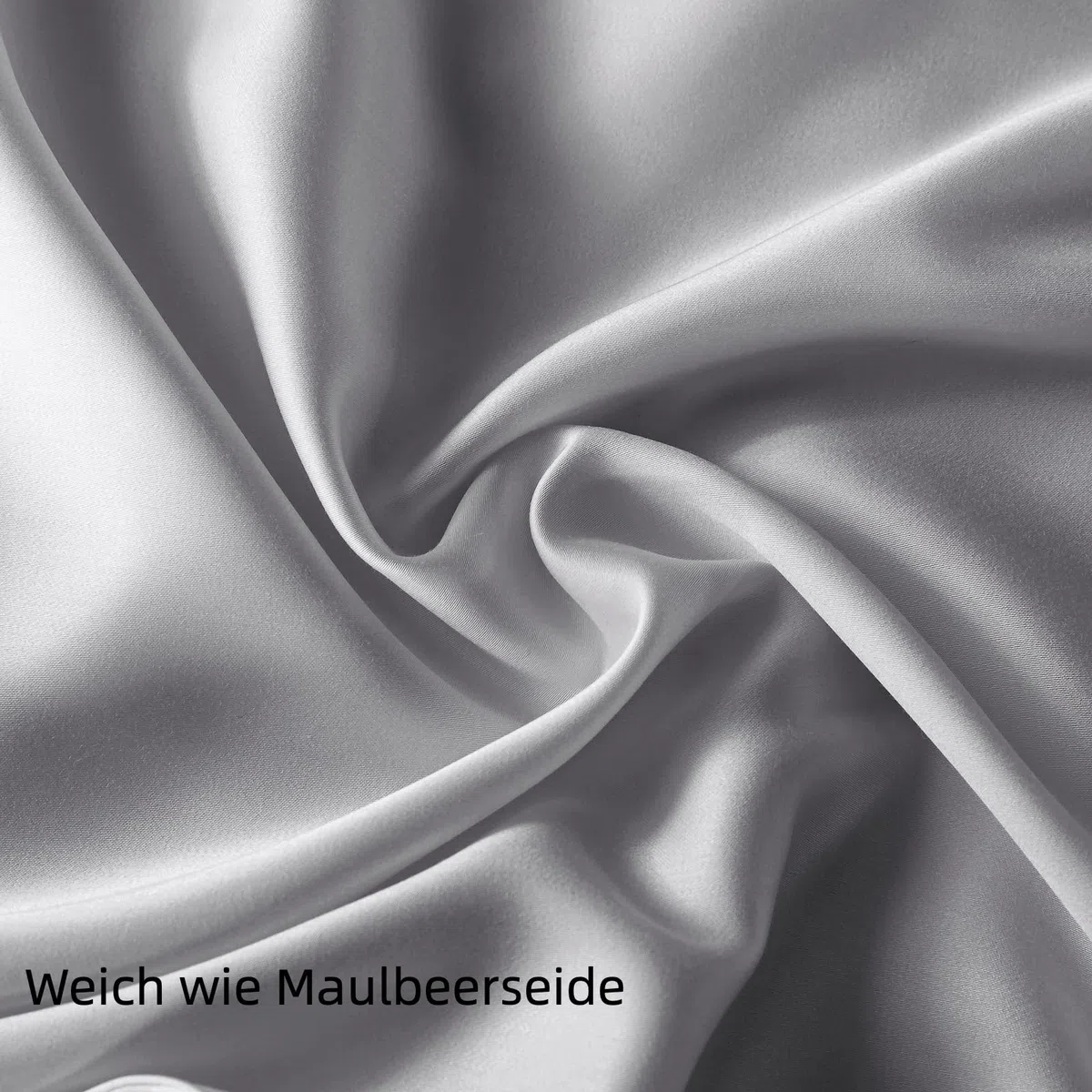 Lenzuolo con Angoli 90x200 cm Singolo, in Bambù e Seta Vegana, Altezza Fino a 35 cm, Biancheria da Letto Rinfrescante, Antibatterico, Grigio