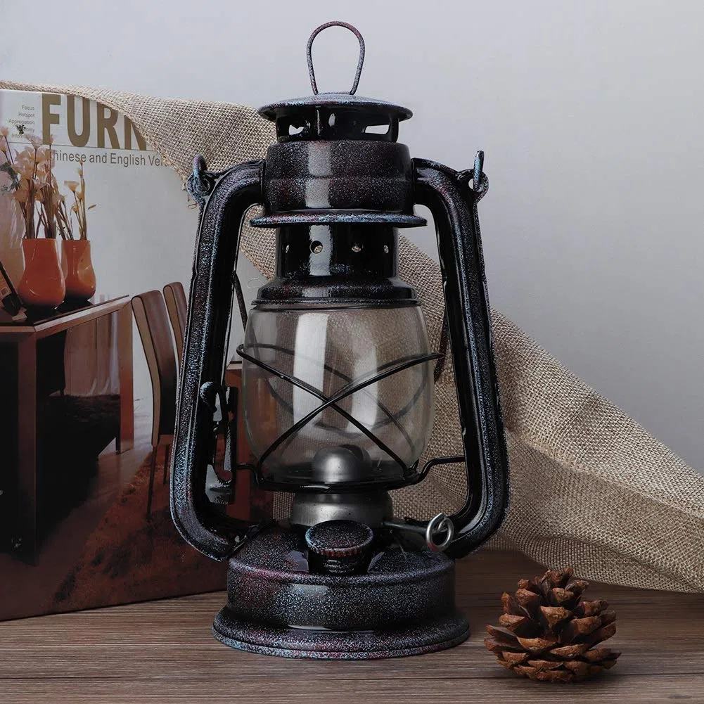 Nikou Lampada a Olio Originale, Lampada da Cherosene Classica Feuerhand Hurricane Lantern Portable Outdoor Camping Lights, 24cm