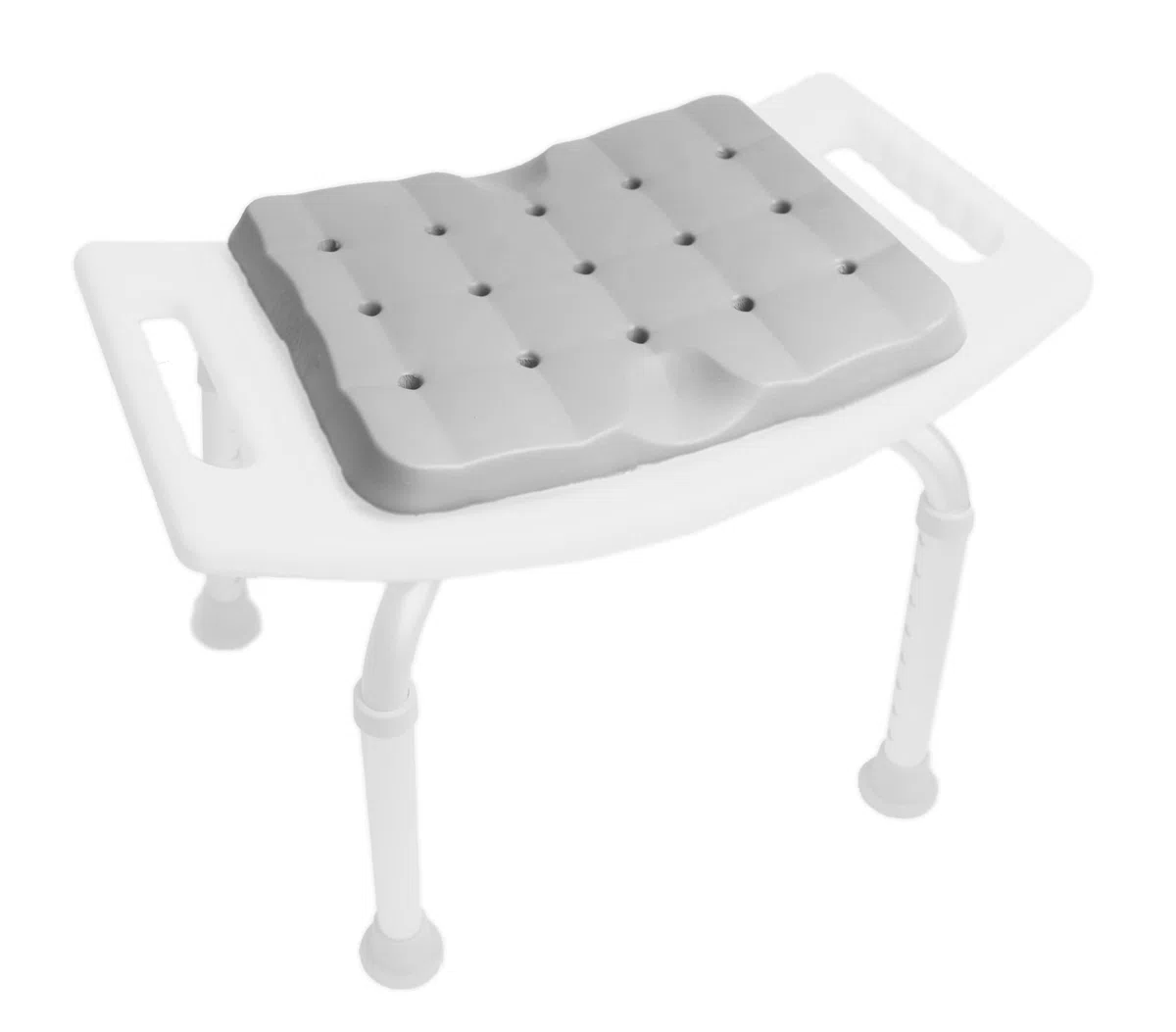 KMINA Cuscino Doccia per Seduta (35x27x3 cm), Cuscino Sedia Doccia Impermeabile, Schiuma Antiscivolo, Grigio – Prodotto in Europa