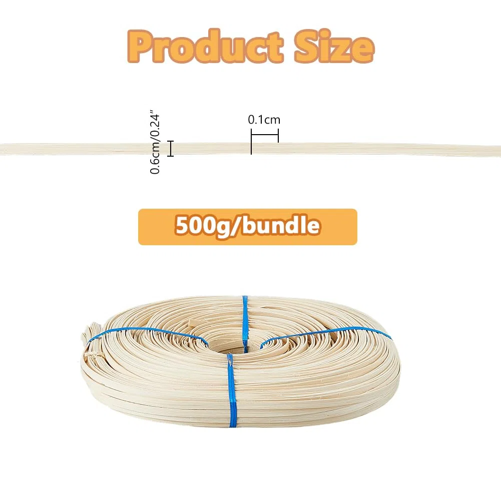 SUPERFINDINGS Pacco di 1 500g 0.6x0.1cm di Giunco Rattan per Intrecciare Cesti e Fare Mobili. Forniture per Riparare Il Rattan Materiale Naturale per Creare Artigianato in Rattan.